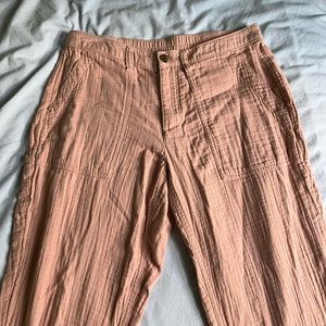 Old Navy 100% cotton pink cropped tapered trouser